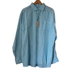 Peter Millar Crown Coastal Garment-Dyed Linen Sport Shirt Mint Men's XL